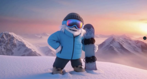 Meet our newest friend, a snowboarding Yeti named Shiver!