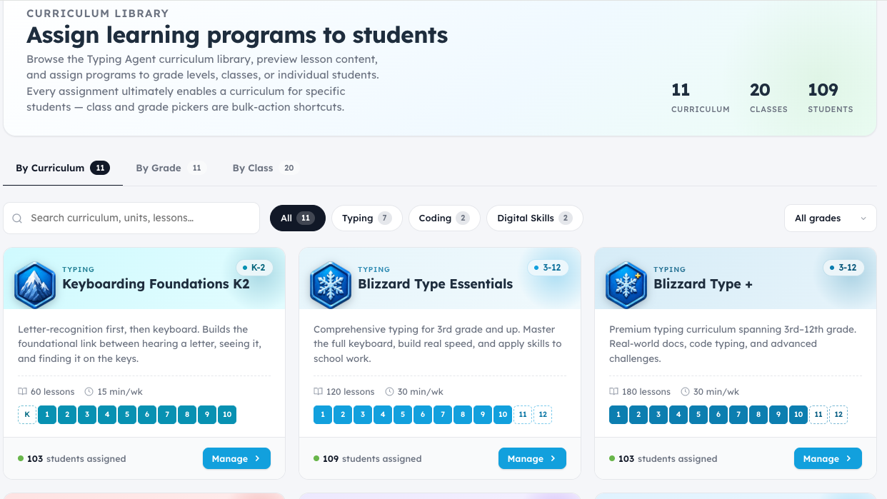Assign Learning tools in Typing Agent